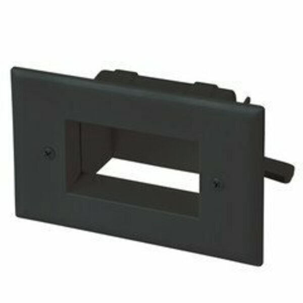 Swe-Tech 3C Easy Mount Recessed Low Voltage Cable Pass-through Plate, Black FWT45-0008-BK